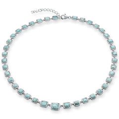 Sterling Silver Natural Larimar Necklace