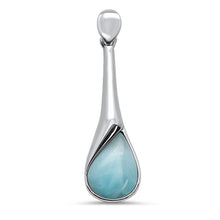Load image into Gallery viewer, Sterling Silver Long Drop Modern Natural Larimar Pendant - silverdepot