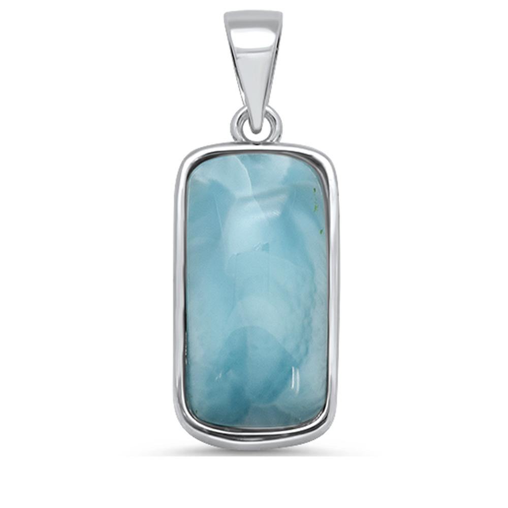 Sterling Silver Elegant Modern Natural Larimar Pendant