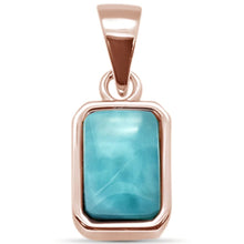 Load image into Gallery viewer, Sterling Silver Rose Gold Plated Natural Larimar Pendant