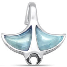 Load image into Gallery viewer, Sterling Silver Stingray Natural Larimar Pendant