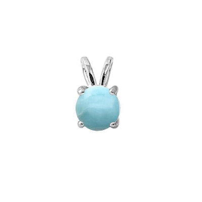 Sterling Silver Princess Cut Natural Larimar Pendant - silverdepot