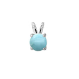 Sterling Silver Round Natural Larimar Pendant-13mm