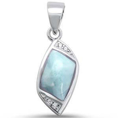 Sterling Silver Unique Larimar Charm Pendant