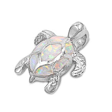 Load image into Gallery viewer, Sterling Silver White Opal Sea Turtle PendantAnd Length 15mm