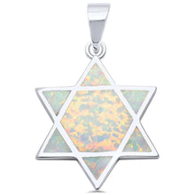 Load image into Gallery viewer, Sterling Silver White Opal Star Of David Silver PendantAndLength 1.5 Inches
