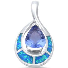 Load image into Gallery viewer, Sterling Silver Blue Opal and Tanzanite Silver PendantAndWidth 24mm