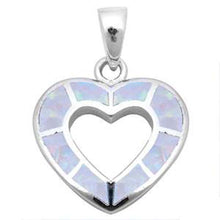 Load image into Gallery viewer, Sterling Silver White Opal Heart Charm .925 PendantAnd Width 18mm