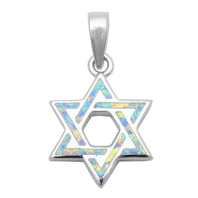 Load image into Gallery viewer, Sterling Silver White Opal Star of David PendantAnd Width 20x17.5mm