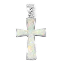 Load image into Gallery viewer, Sterling Silver White Opal Cross Pendant - silverdepot