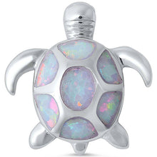 Load image into Gallery viewer, Sterling Silver White Opal Spots Turtle PendantAnd Width 17mm