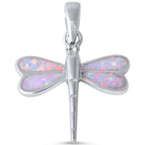 Sterling Silver White Opal Dragonfly Pendant