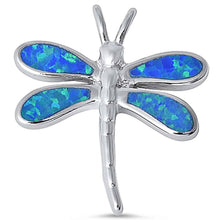 Load image into Gallery viewer, Sterling Silver Blue Opal Dragonfly Pendant