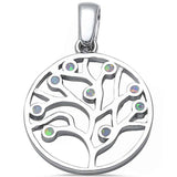 Sterling Silver White Opal Tree of Life Pendant