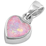 Sterling Silver Pink Opal Heart Pendant