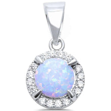 Load image into Gallery viewer, Sterling SilverRound White Opal and Cubic Zirconia Silver Pendant with CZ StonesAndWidth 19mm