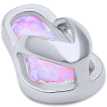 Load image into Gallery viewer, Sterling Silver Pink Opal Beach Sandal Silver PendantAndWidth 17mm