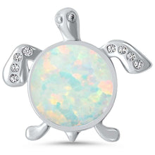 Load image into Gallery viewer, Sterling Silver White Opal Turtle Pendant