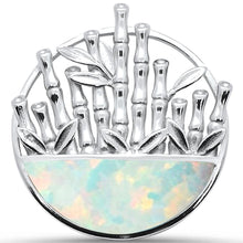 Load image into Gallery viewer, Sterling Silver White Opal Bamboo Design Pendant
