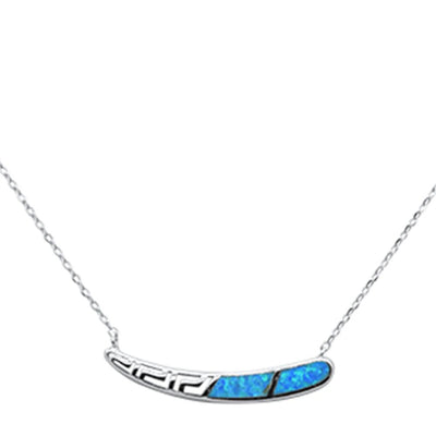 Sterling Silver New Blue Opal Pendant Necklace