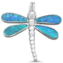 Load image into Gallery viewer, Sterling Silver Blue Opal Dragonfly Charm Pendant