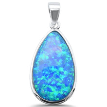 Load image into Gallery viewer, Sterling Silver Blue Opal Pear Charm Pendant