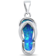 Load image into Gallery viewer, Sterling Silver Blue Opal Beach Sandal Pendant