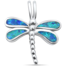 Load image into Gallery viewer, Sterling Silver Blue Opal Dragonfly Charm Pendant