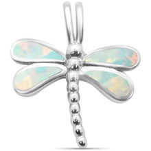 Load image into Gallery viewer, Sterling Silver White Opal Dragonfly Charm Pendant