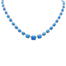 Load image into Gallery viewer, Sterling Silver Blue Opal Necklace