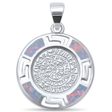 Load image into Gallery viewer, Sterling Silver White Opal Ancient Writing Disc .925  Charm PendantAnd Width 10mm