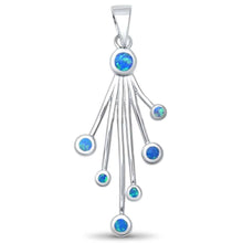 Load image into Gallery viewer, Sterling Silver Blue Opal Waterfalls Pendant with CZ Stones