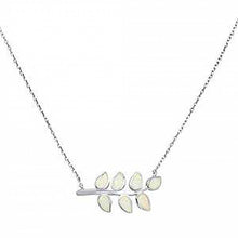 Load image into Gallery viewer, Sterling Silver White Opal Leaf Design Necklace