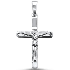 Sterling Silver Solid Plain Jesus Cross Pendant