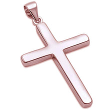 Load image into Gallery viewer, Sterling Silver Rose Gold Plated Plain Cross Pendant