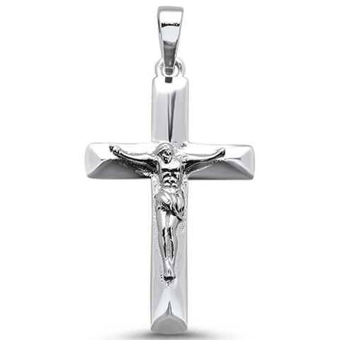 Sterling Silver Solid Plain Jesus Cross Pendant