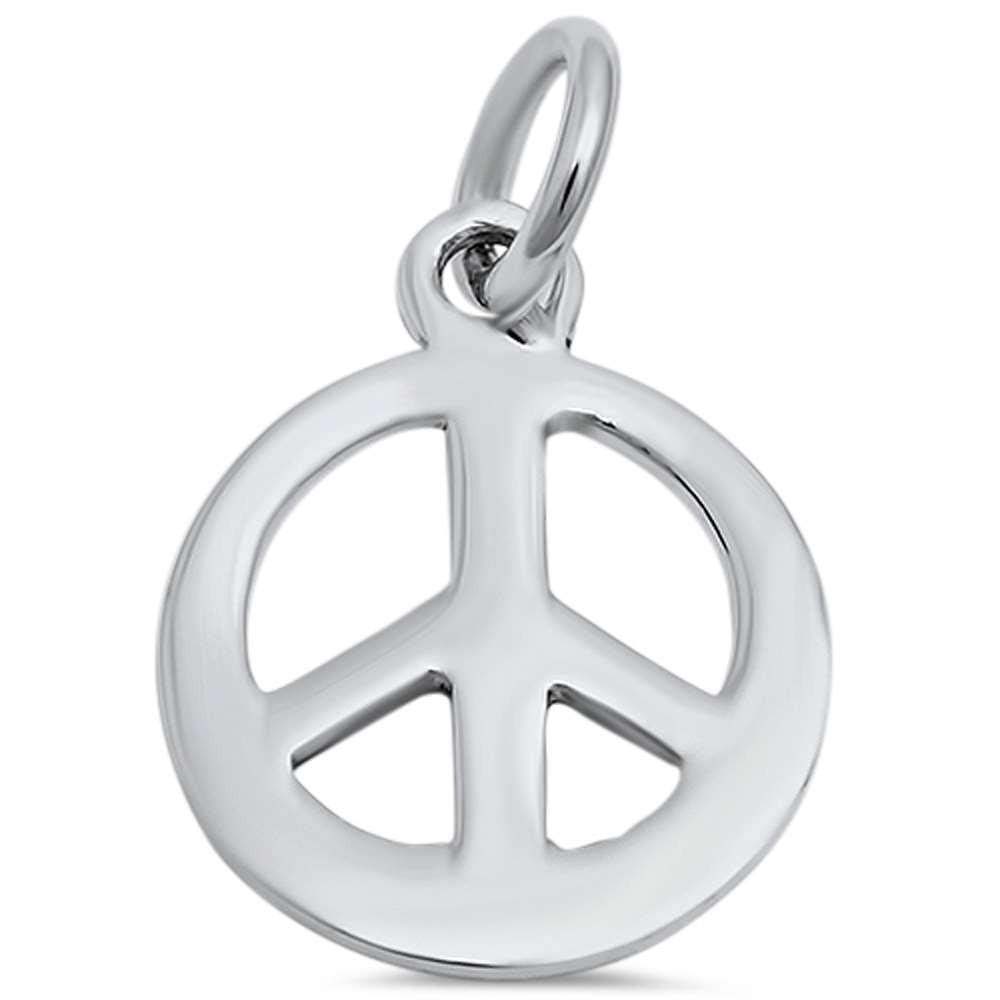 Sterling Silver Peace Sign PendantAnd Length 0.9 inches