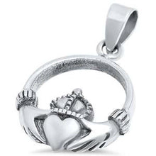 Load image into Gallery viewer, Sterling Silver Claddagh PendantAnd Length 0.9 inches