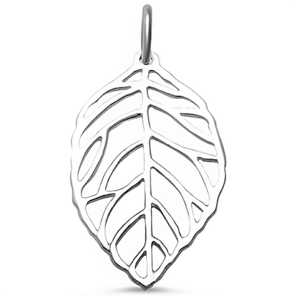 Sterling Silver Plain Leaf Pendant