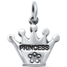 Load image into Gallery viewer, Sterling Silver Trendy Plain Princess Crown .925 Charm PendantAnd Length 0.5inches
