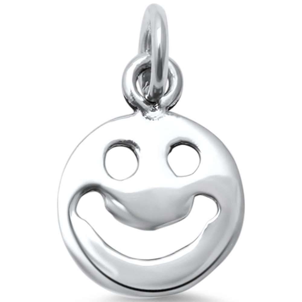 Sterling Silver Plain Smiley Face .925 Charm PendantAnd Width 10mm