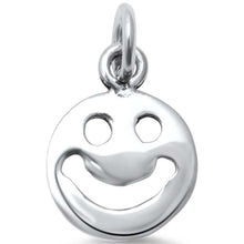 Load image into Gallery viewer, Sterling Silver Plain Smiley Face .925 Charm PendantAnd Width 10mm