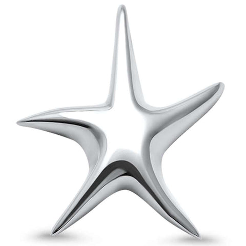 Sterling Silver Small Plain Starfish Pendant AndLength 0.7Inches