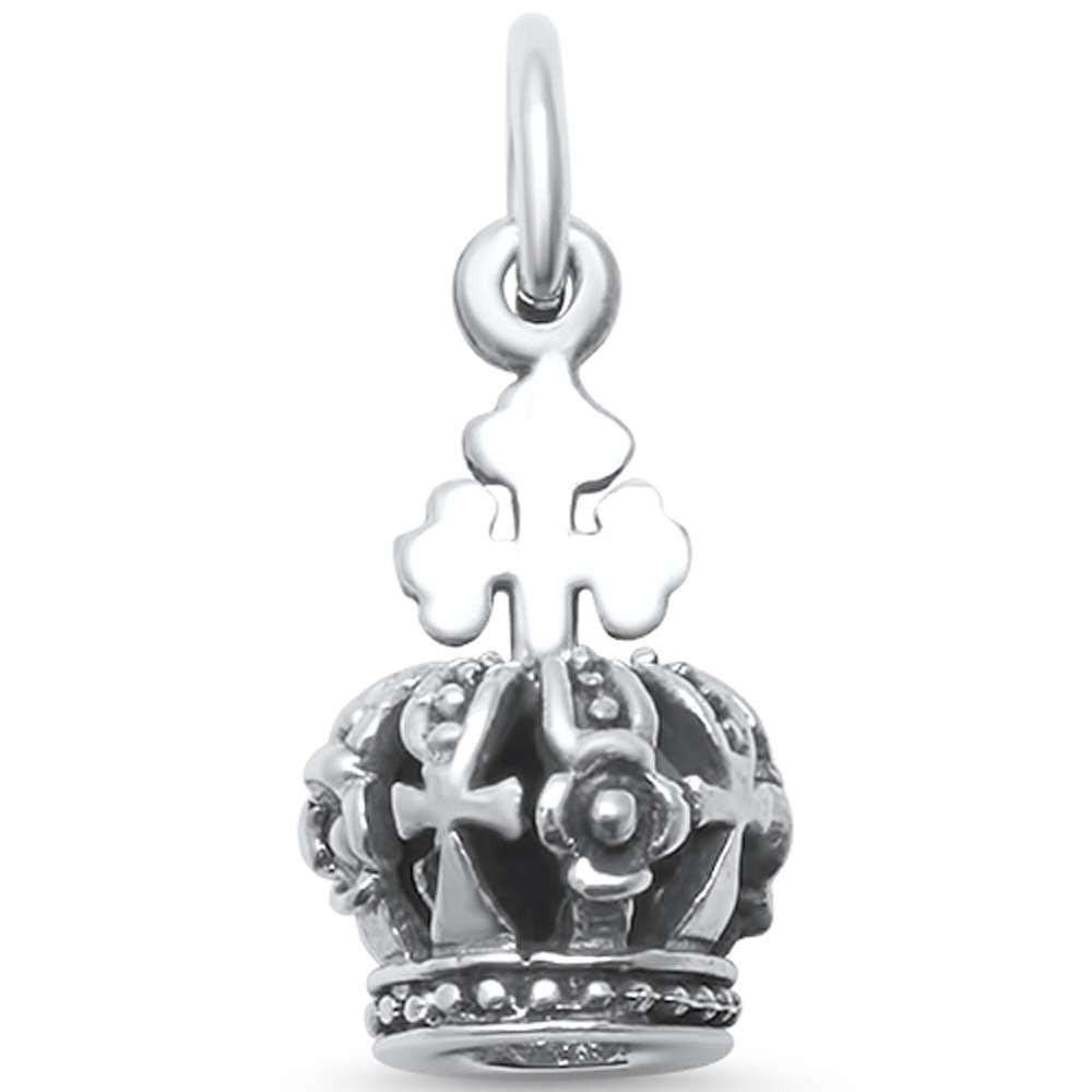 Sterling Silver Plain Crown Pendant AndLength 0.66Inches