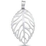 Sterling Silver Plain Leaf Design Pendant