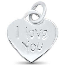 Load image into Gallery viewer, Sterling Silver Plain I love you Heart Design Charm Pendant