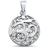 Sterling Silver Plain Om Design Pendant