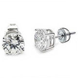 Sterling Silver Round .925 Screw Back Stud Earring