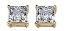 Load image into Gallery viewer, Sterling Silver Yellow Gold Plated Square Casting Studs Earring