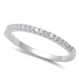 Sterling Silver Micro Pave Cubic Zirconia Band RingAnd Width 1.5mm